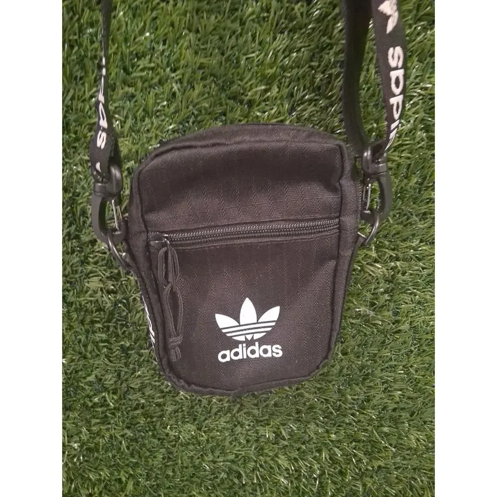 Adidas Originals Black Linear Core Festival Crossbody Bag One Size